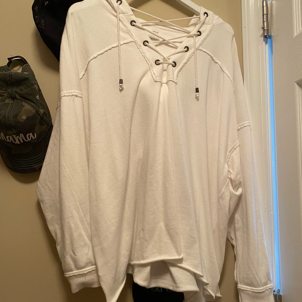 Aerie lace up sweatshirt